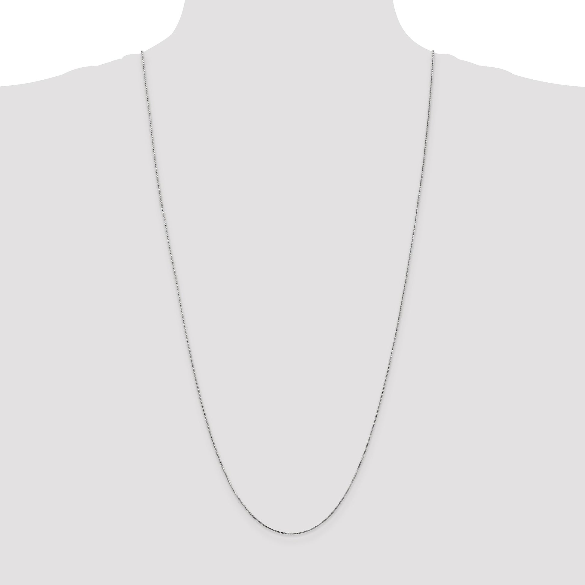 14K White Gold 30 inch .85mm Diamond-cut Spiga with Lobster Clasp Chain
