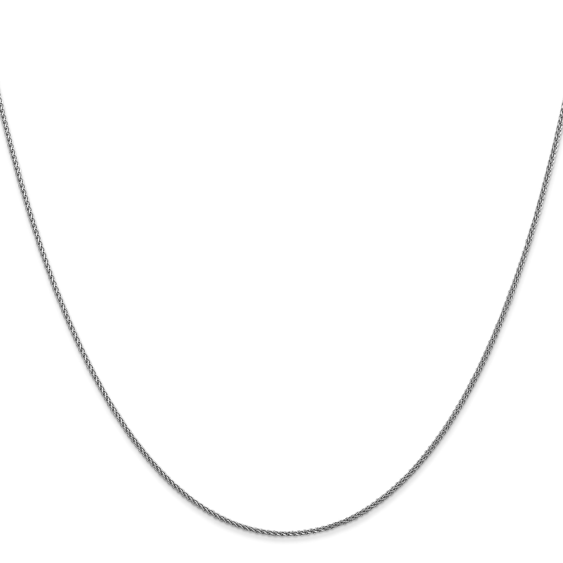 14K White Gold 14 inch 1.05mm Diamond-cut Spiga with Lobster Clasp Chain