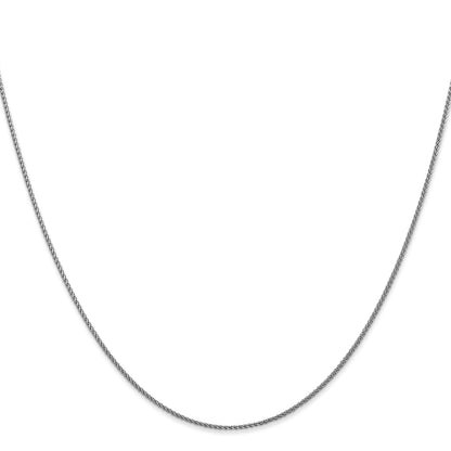 14K White Gold 14 inch 1.05mm Diamond-cut Spiga with Lobster Clasp Chain
