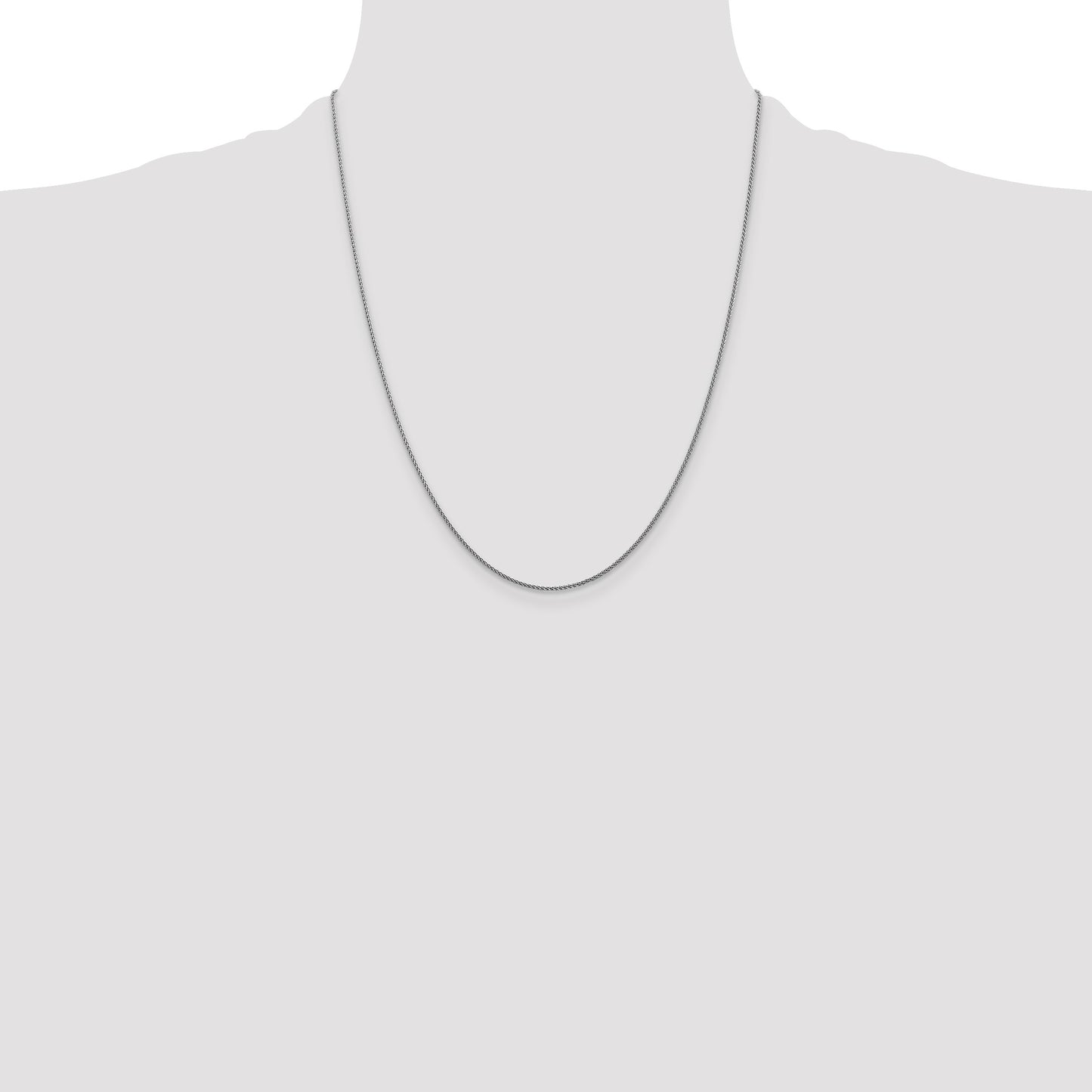 14K White Gold 22 inch 1.05mm Diamond-cut Spiga with Lobster Clasp Chain