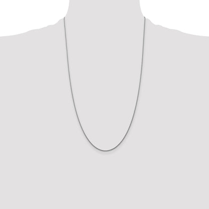 14K White Gold 26 inch 1.05mm Diamond-cut Spiga with Lobster Clasp Chain