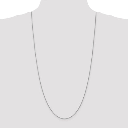 14K White Gold 30 inch 1.05mm Diamond-cut Spiga with Lobster Clasp Chain