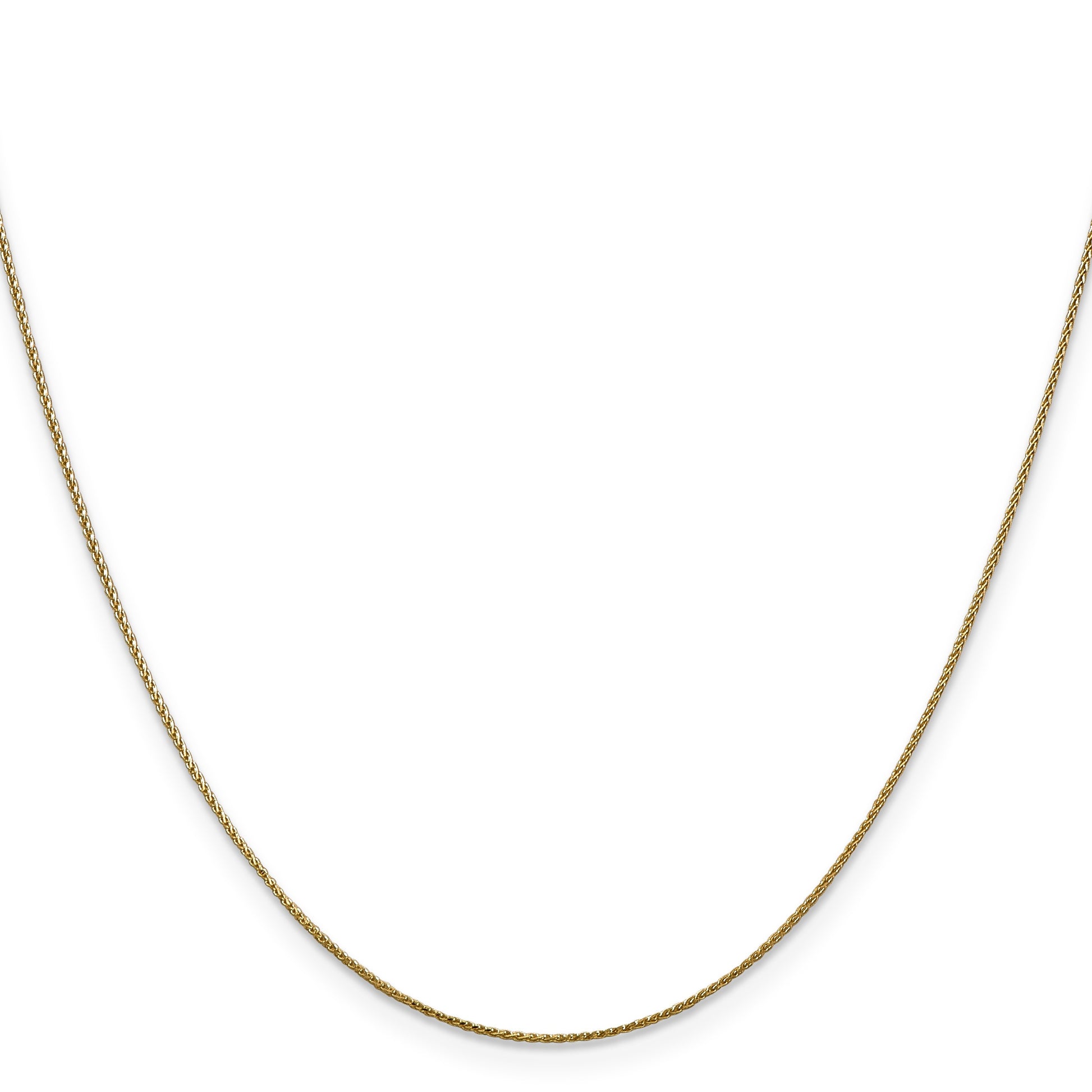 14K 30 inch .85mm Diamond-cut Spiga with Lobster Clasp Chain