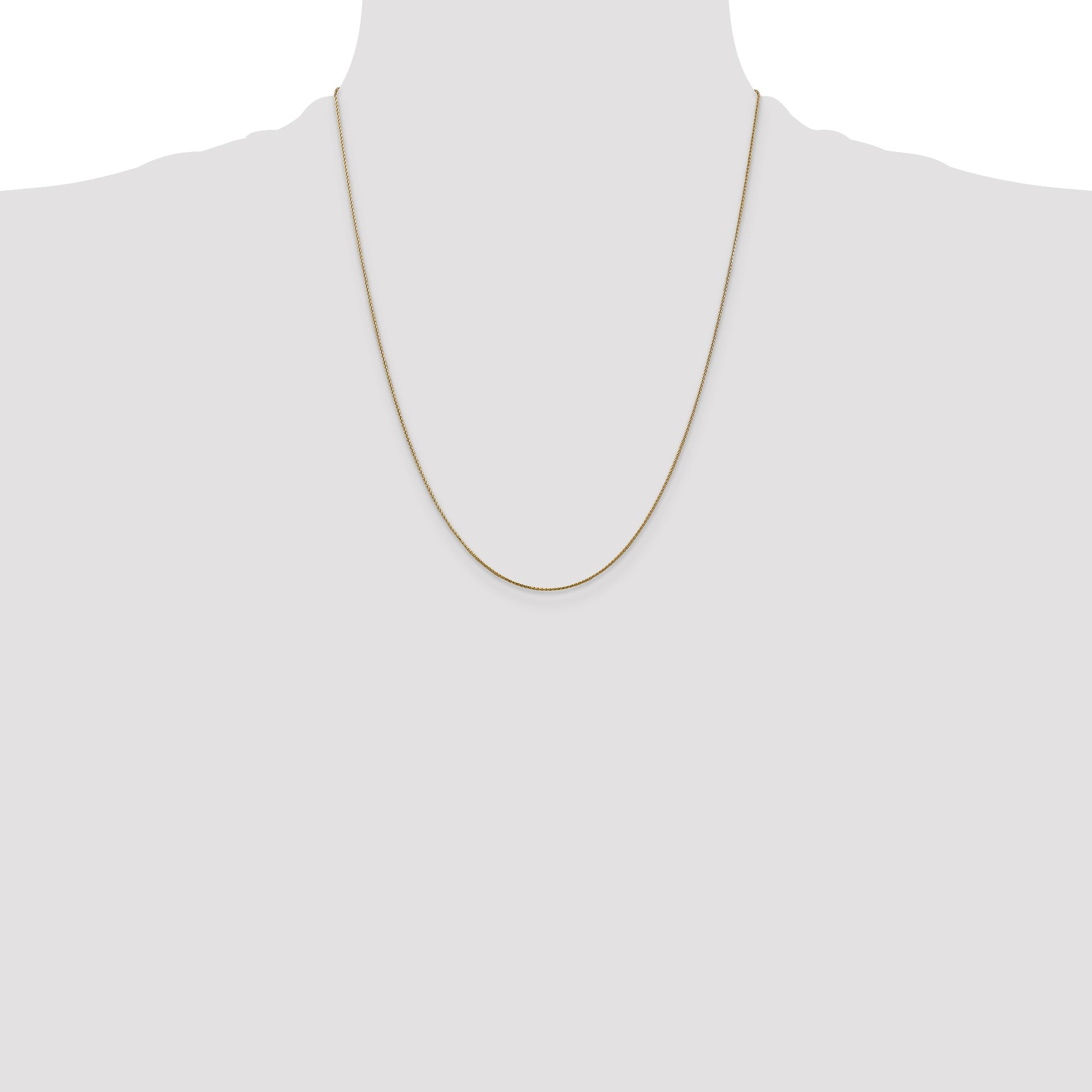 14K 22 inch .85mm Diamond-cut Spiga with Lobster Clasp Chain