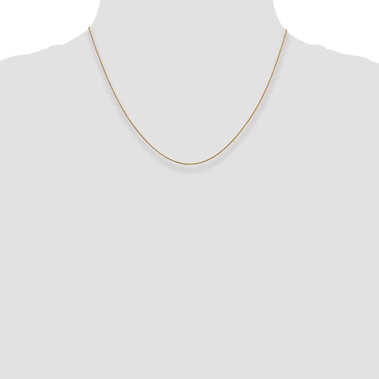 14K 18 inch .85mm Diamond-cut Spiga with Spring Ring Clasp Chain