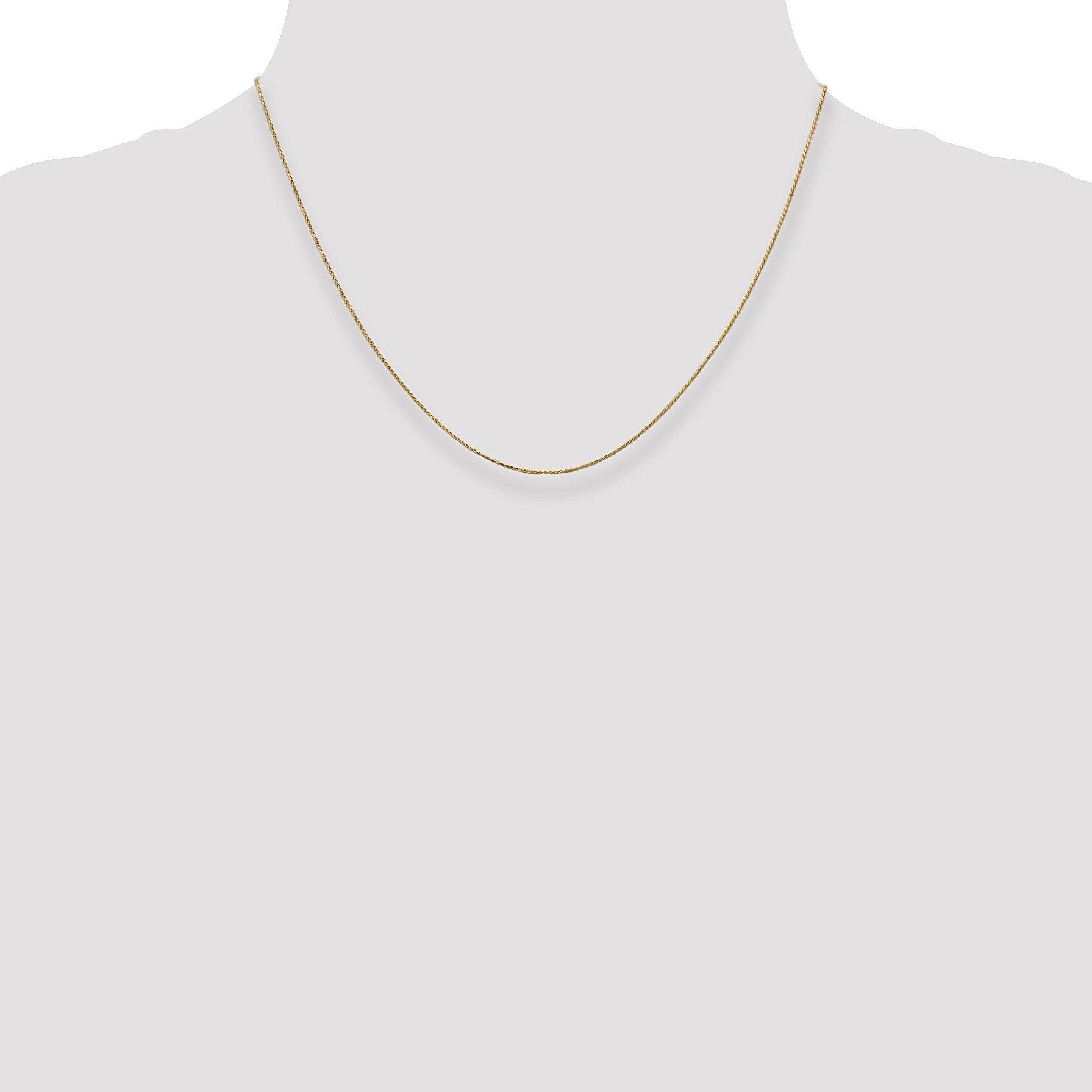 14K 18 inch .85mm Diamond-cut Spiga with Spring Ring Clasp Chain