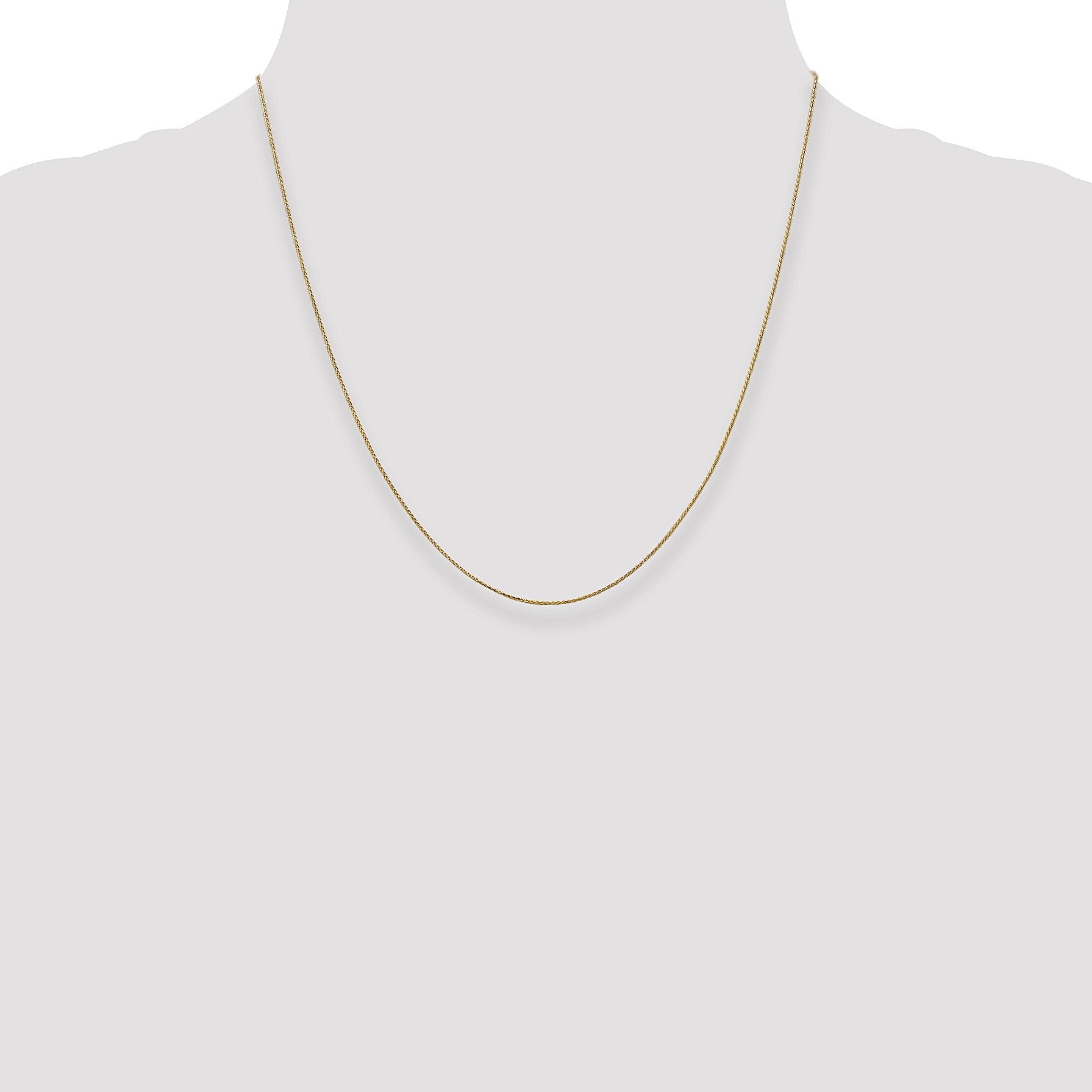 14K 20 inch .85mm Diamond-cut Spiga with Spring Ring Clasp Chain