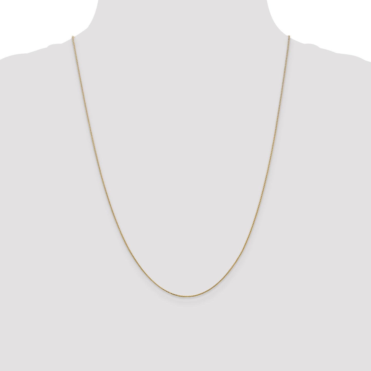 14K 24 inch .85mm Diamond-cut Spiga with Spring Ring Clasp Chain