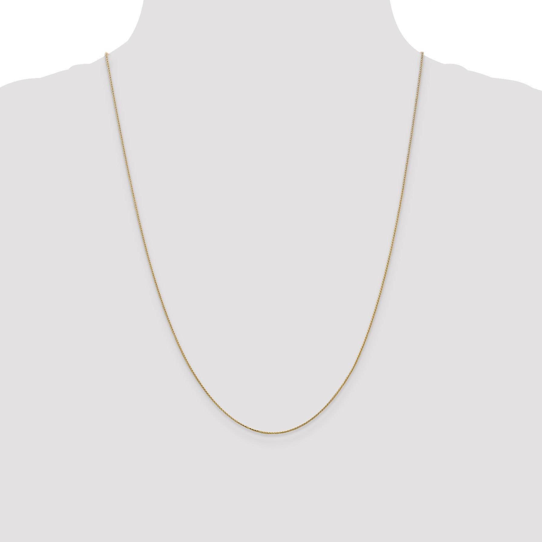 14K 24 inch .85mm Diamond-cut Spiga with Spring Ring Clasp Chain