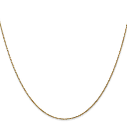 14K 14 inch 1.05mm Diamond-cut Spiga with Lobster Clasp Chain