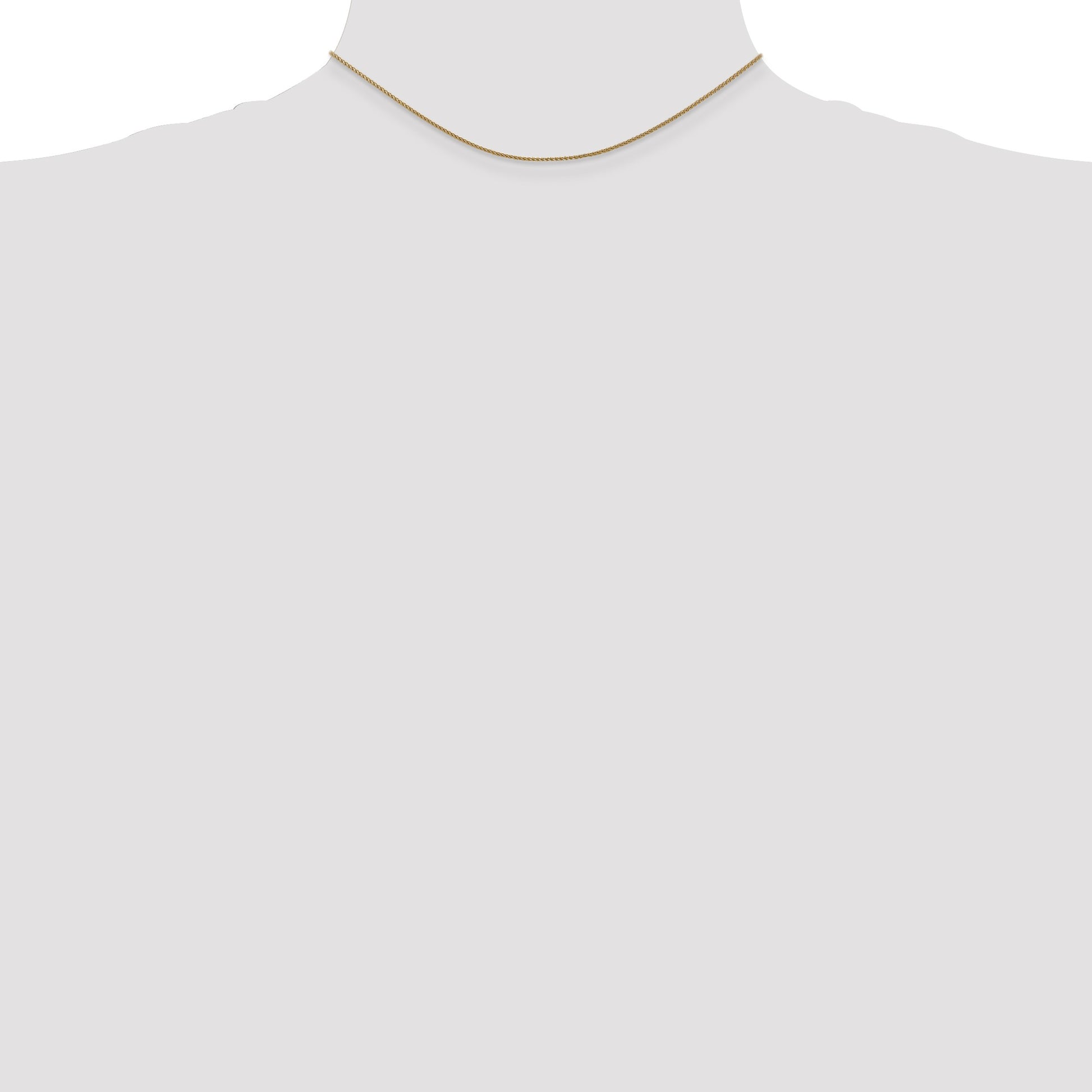 14K 14 inch 1.05mm Diamond-cut Spiga with Lobster Clasp Chain