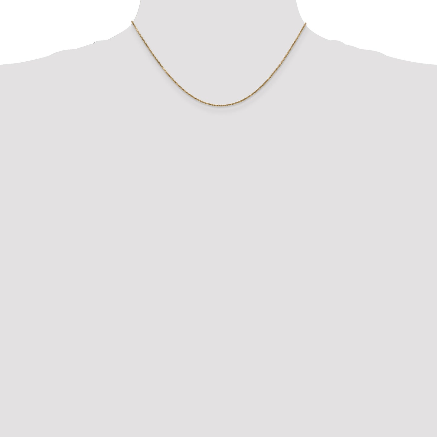 14K 16 inch 1.05mm Diamond-cut Spiga with Lobster Clasp Chain