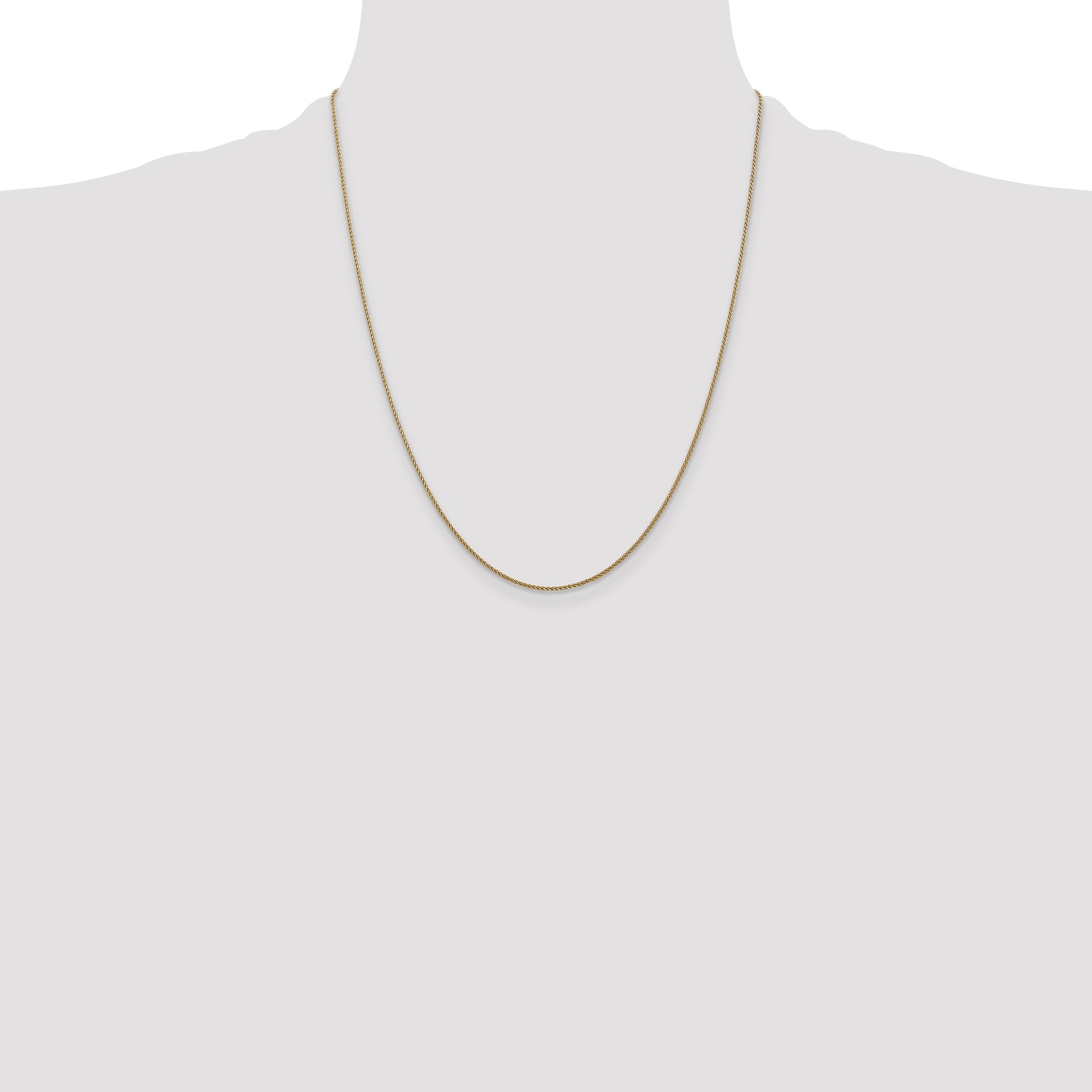 14K 22 inch 1.05mm Diamond-cut Spiga with Lobster Clasp Chain