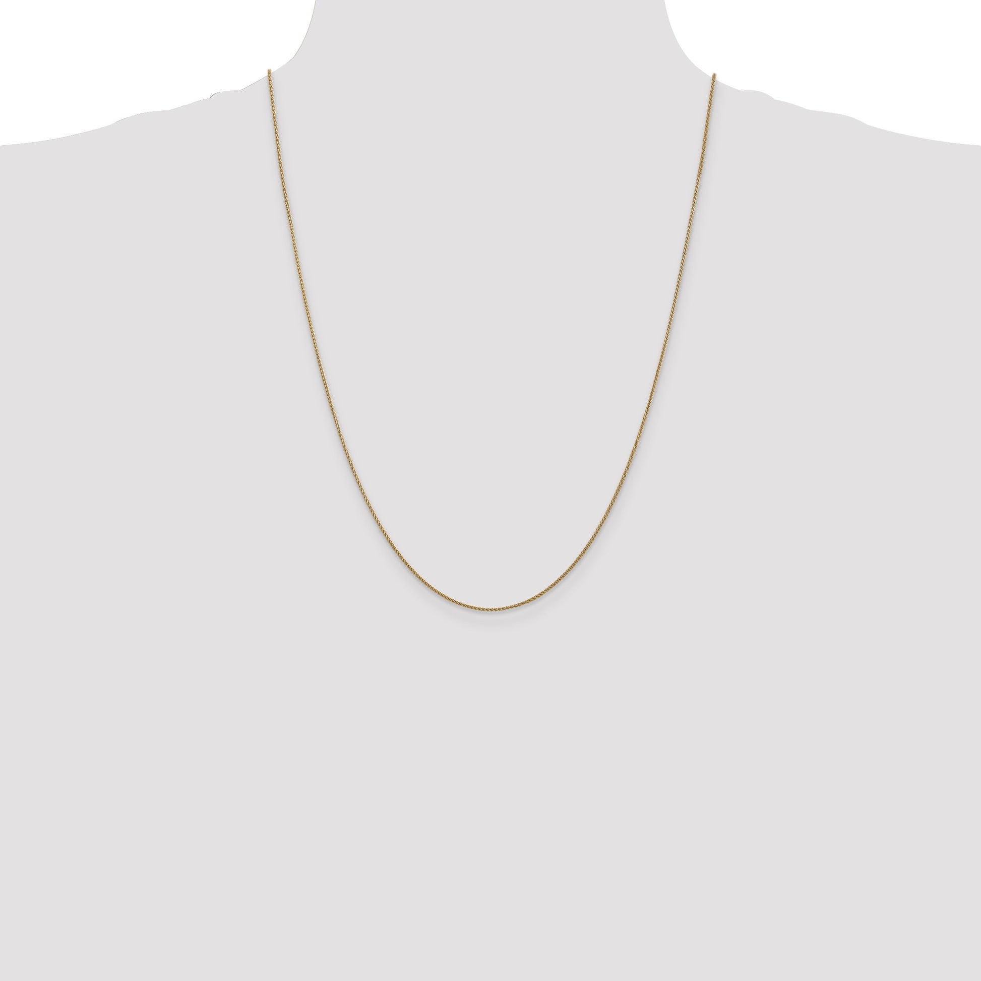 14K 24 inch 1.05mm Diamond-cut Spiga with Lobster Clasp Chain
