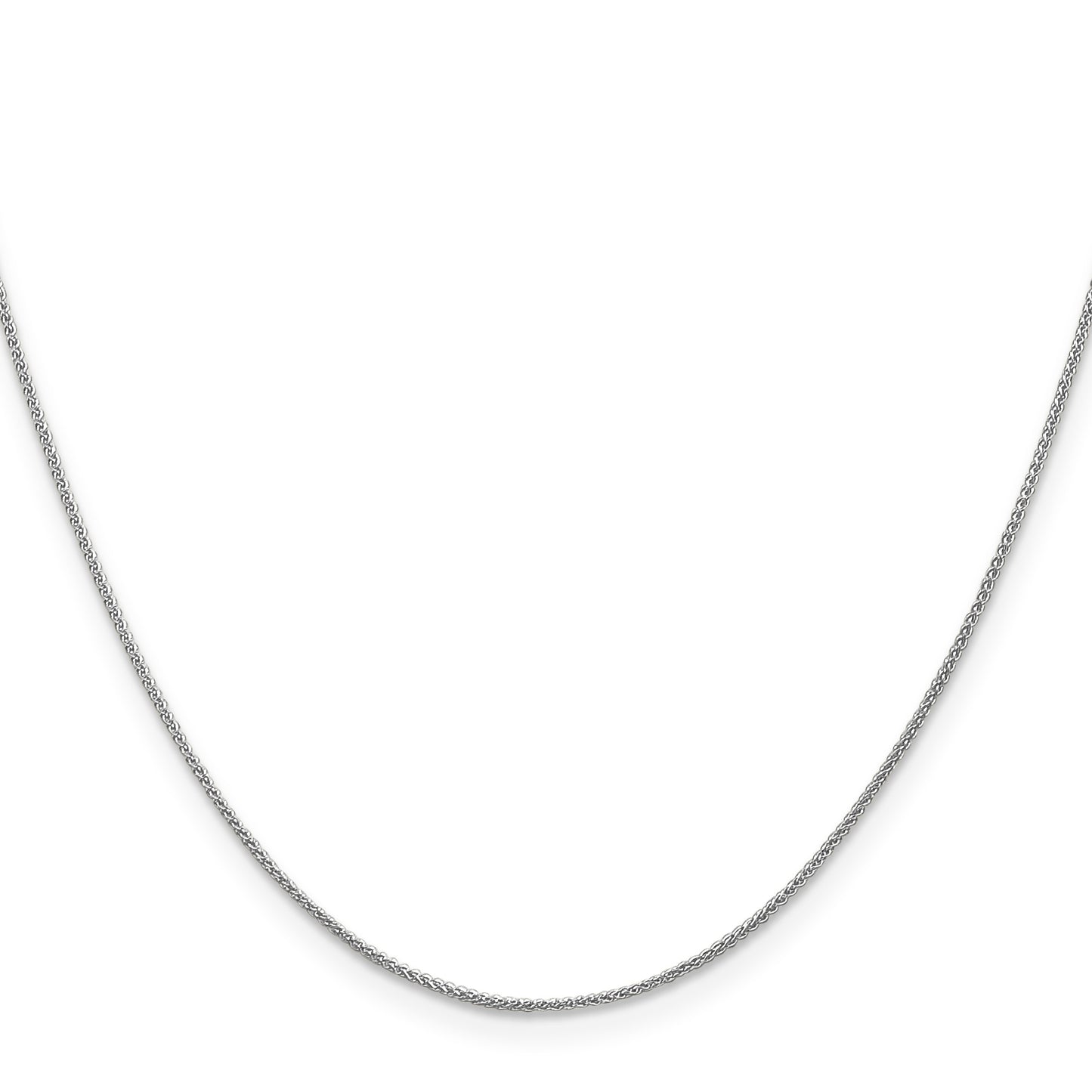 14k White Gold .85mm Spiga with Spring Ring Clasp Chain