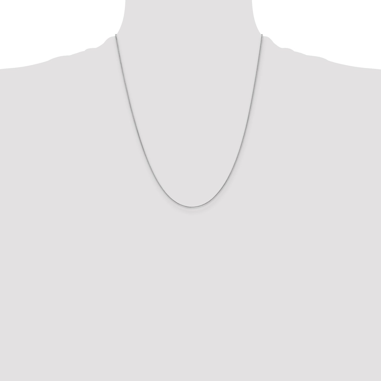 14k White Gold .85mm Spiga with Spring Ring Clasp Chain