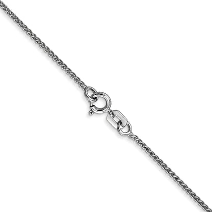 14k White Gold 1.05mm Spiga with Spring Ring Clasp Chain