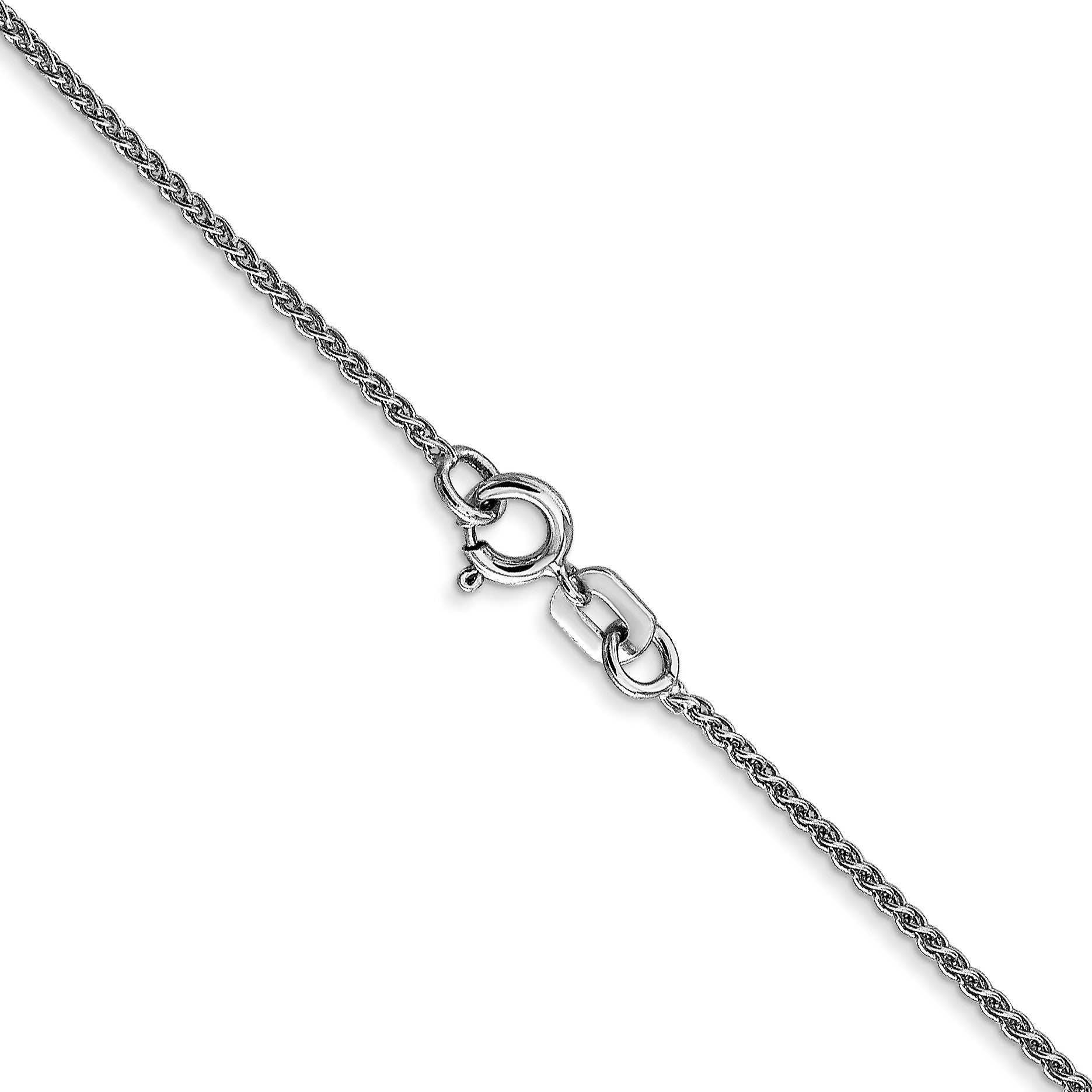 14K White Gold 24 inch 1.05mm Spiga with Spring Ring Clasp Chain