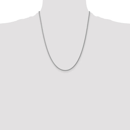 14k White Gold 1.05mm Spiga with Spring Ring Clasp Chain