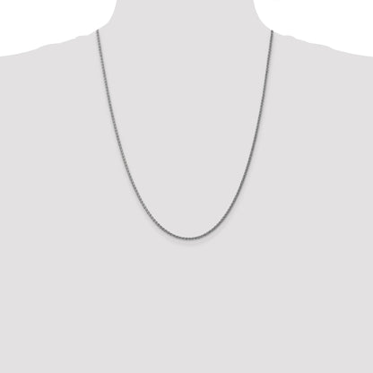 14K White Gold 24 inch 1.05mm Spiga with Spring Ring Clasp Chain