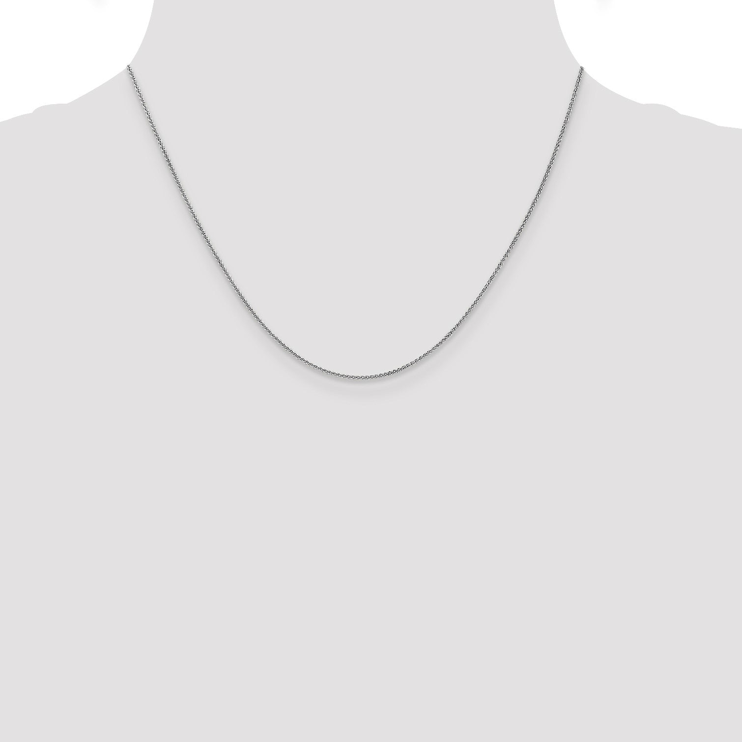14K White Gold 18 inch 1.05mm Spiga with Lobster Clasp Chain