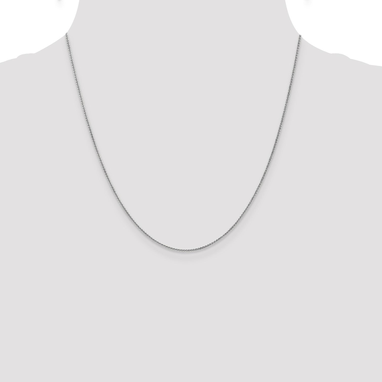 14K White Gold 20 inch 1.05mm Spiga with Lobster Clasp Chain
