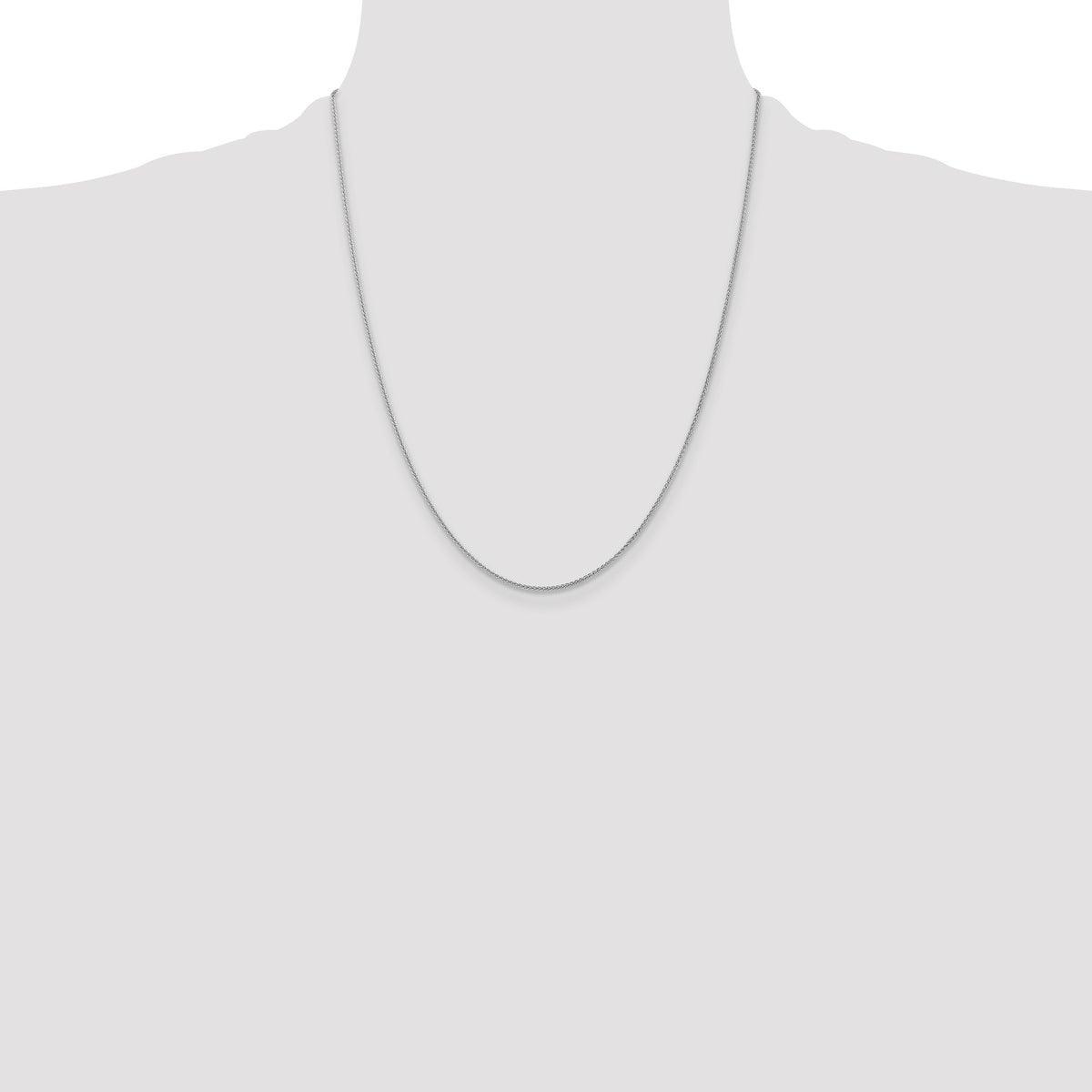 14K White Gold 22 inch 1.05mm Spiga with Lobster Clasp Chain