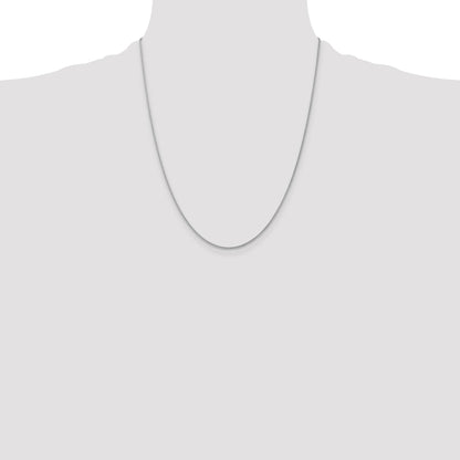14K White Gold 22 inch 1.05mm Spiga with Lobster Clasp Chain