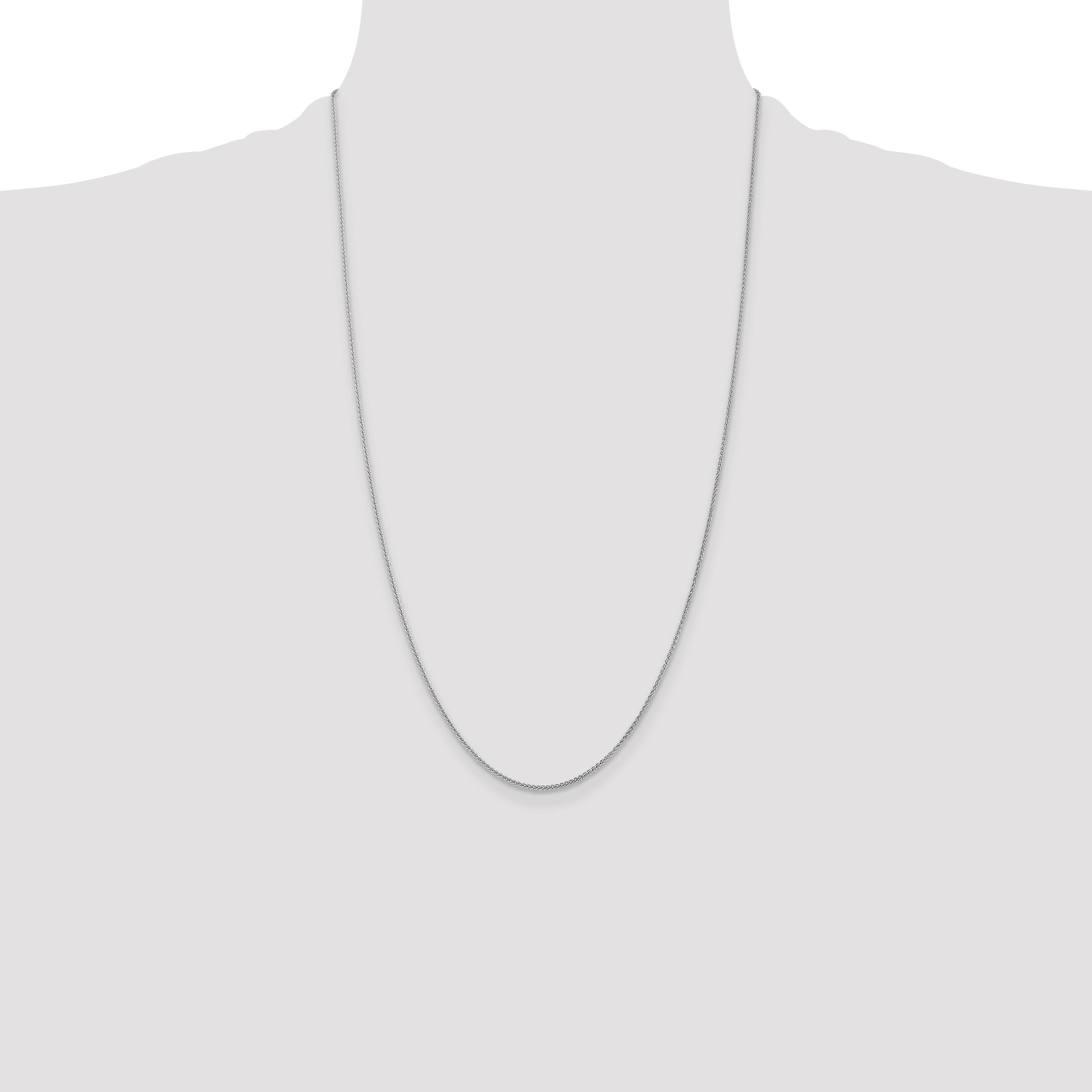 14K White Gold 26 inch 1.05mm Spiga with Lobster Clasp Chain