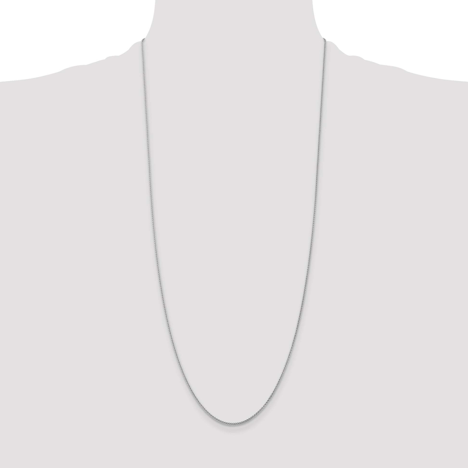 14K White Gold 30 inch 1.05mm Spiga with Lobster Clasp Chain
