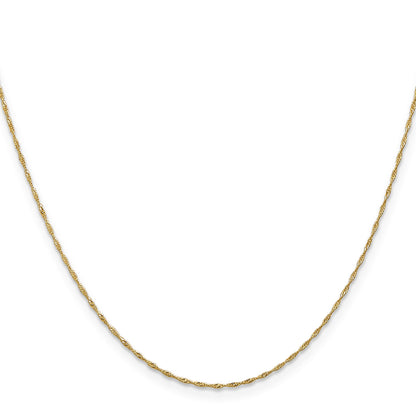 14K 30 inch 1mm Singapore with Spring Ring Clasp Chain