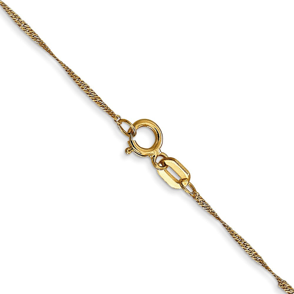 14K 14 inch 1mm Singapore with Spring Ring Clasp Chain