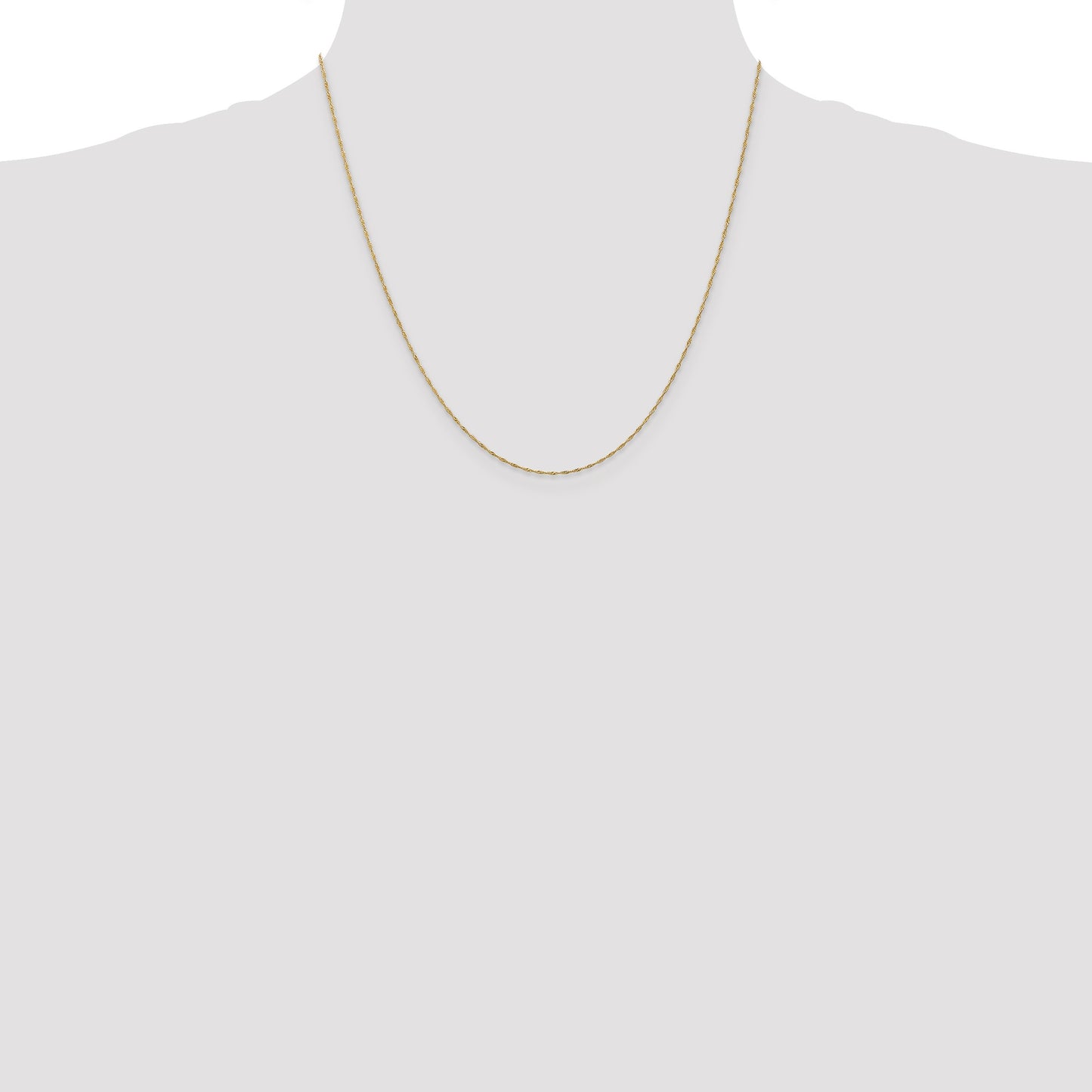14K 20 inch 1mm Singapore with Spring Ring Clasp Chain