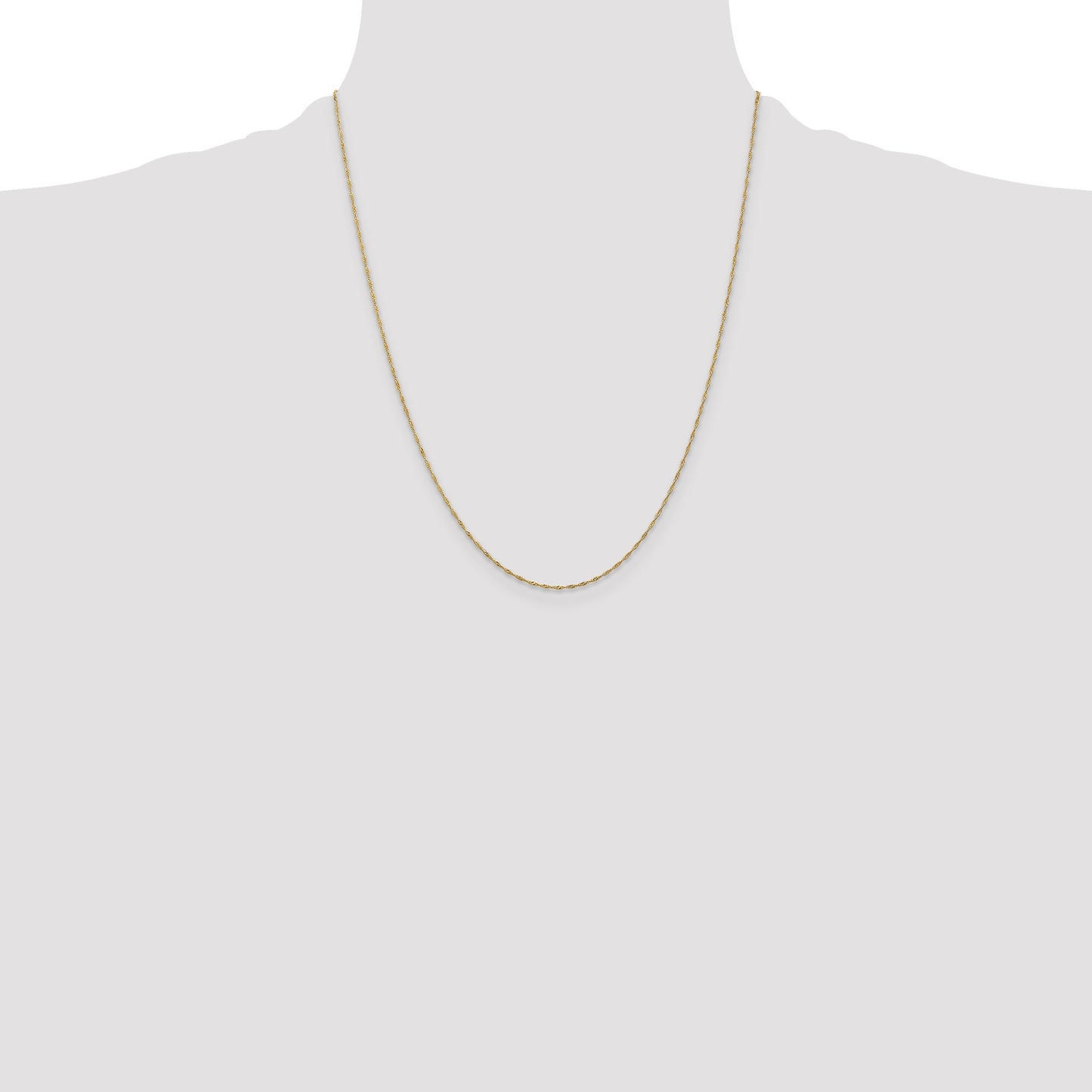 14K 22 inch 1mm Singapore with Spring Ring Clasp Chain