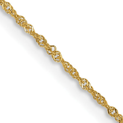 14K 24 inch 1mm Singapore with Spring Ring Clasp Chain