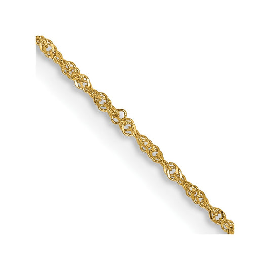 14K 24 inch 1mm Singapore with Spring Ring Clasp Chain