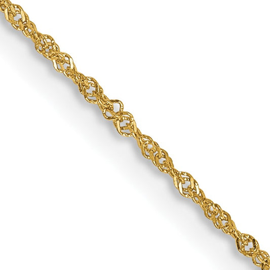 14K 20 inch 1mm Singapore with Spring Ring Clasp Chain