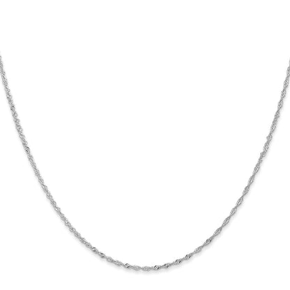 14K White Gold 16 inch 1.10mm Singapore with Spring Ring Clasp Chain