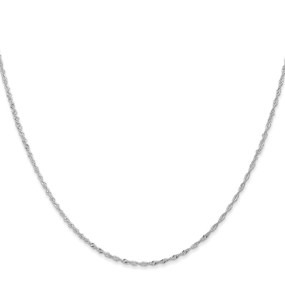 14K White Gold 14 inch 1.10mm Singapore with Spring Ring Clasp Chain