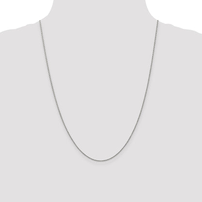14K White Gold 24 inch 1.1mm Baby Rope with Spring Ring Clasp Chain