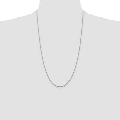 14K White Gold 26 inch 1.1mm Baby Rope with Spring Ring Clasp Chain