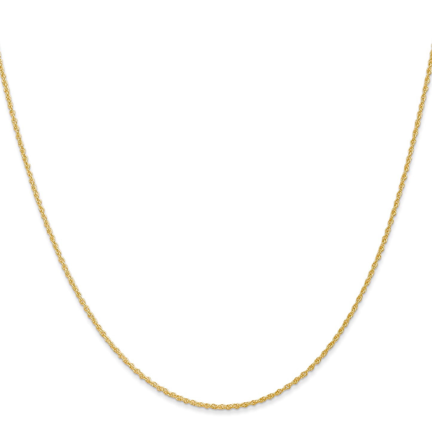 14K 14 inch 1.1mm Baby Rope with Spring Ring Clasp Chain