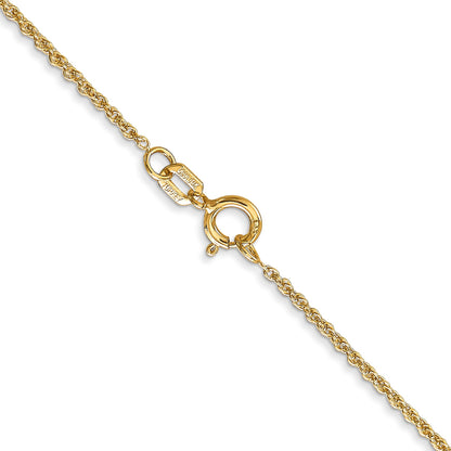 14K 24 inch 1.1mm Baby Rope with Spring Ring Clasp Chain