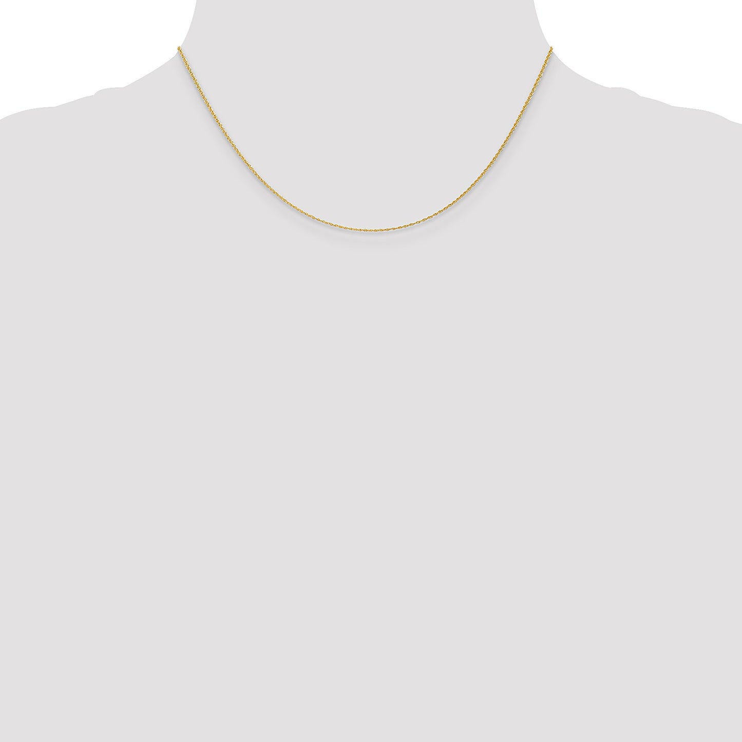 14K 16 inch 1.1mm Baby Rope with Spring Ring Clasp Chain