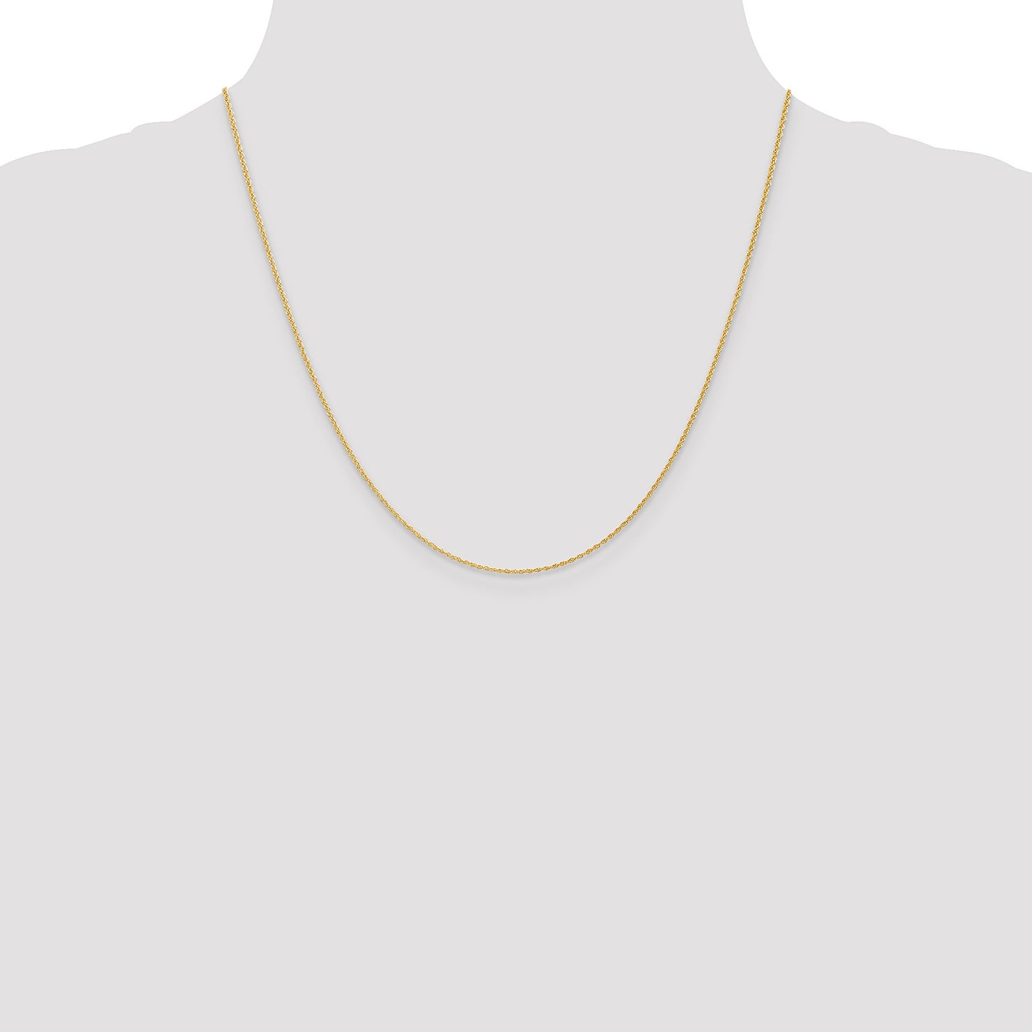 14K 20 inch 1.1mm Baby Rope with Spring Ring Clasp Chain