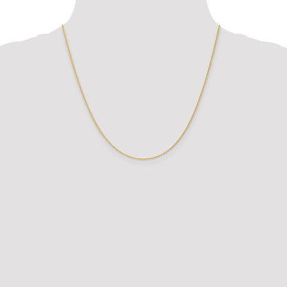 14K 20 inch 1.1mm Baby Rope with Spring Ring Clasp Chain