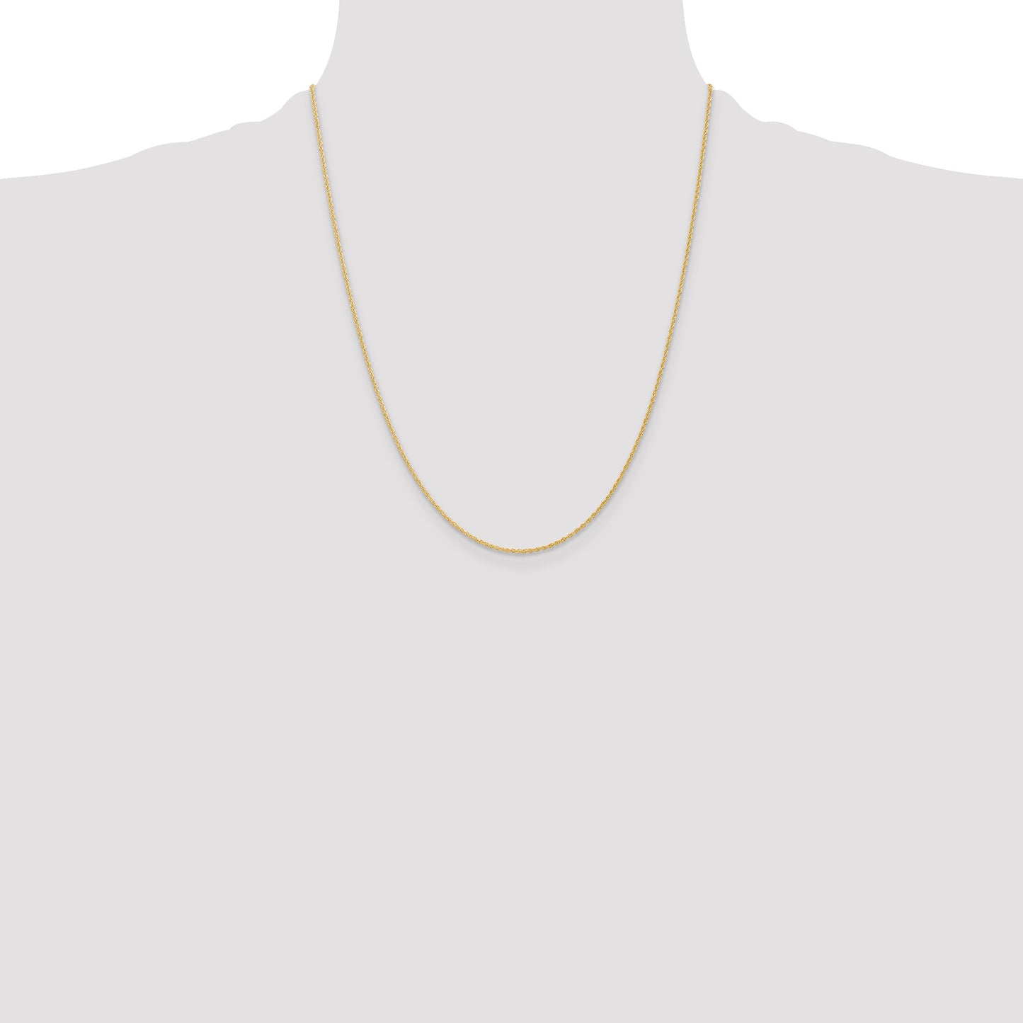 14K 22 inch 1.1mm Baby Rope with Spring Ring Clasp Chain