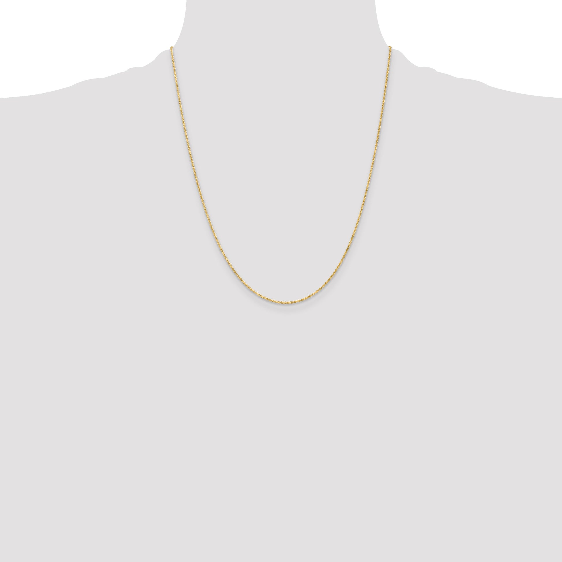 14K 22 inch 1.1mm Baby Rope with Spring Ring Clasp Chain