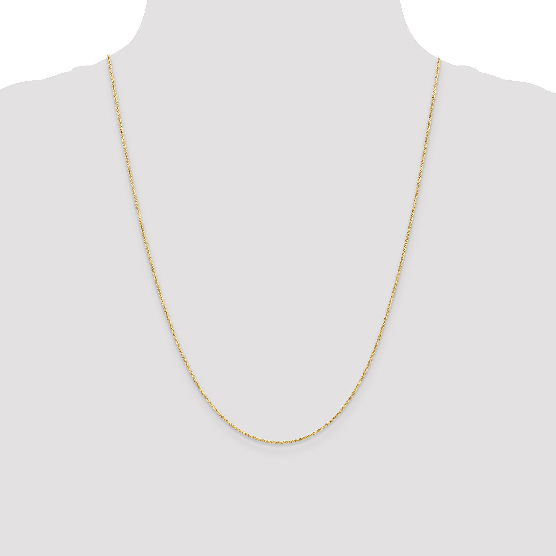 14K 24 inch 1.1mm Baby Rope with Spring Ring Clasp Chain