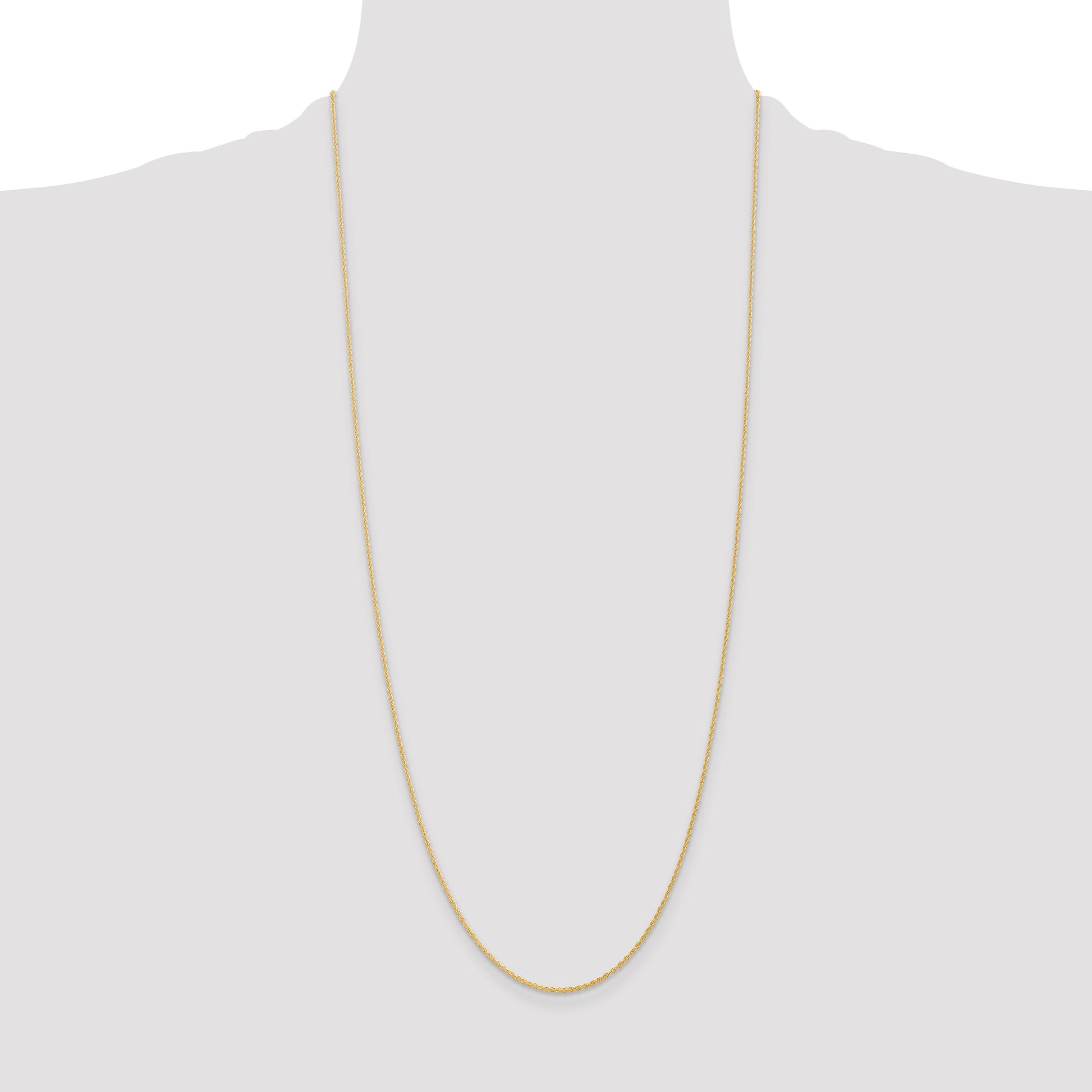 14K 30 inch 1.1mm Baby Rope with Spring Ring Clasp Chain